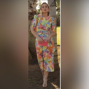 Vibrant Floral Long Sleeve Dress